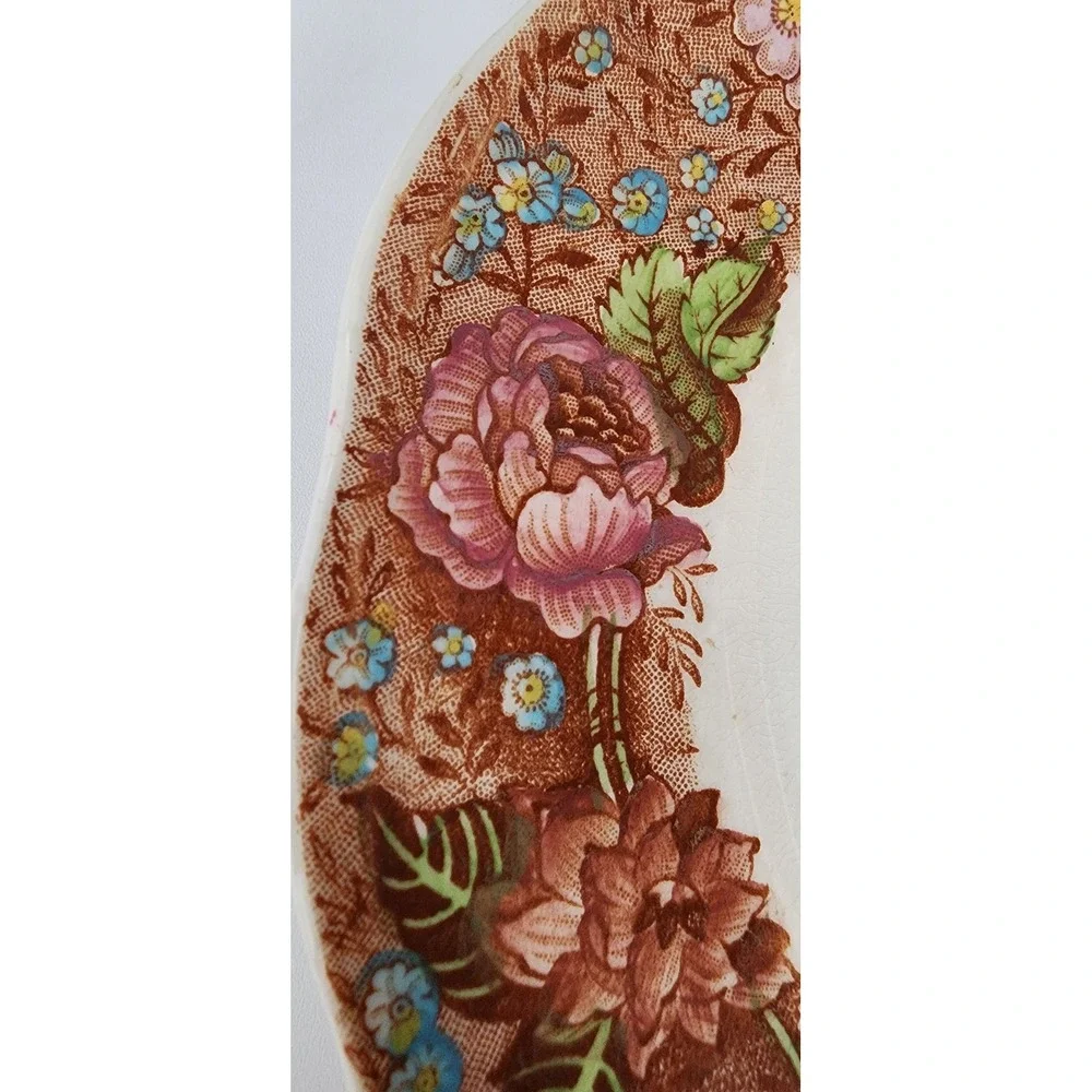 Palissy Oval Platter Thames River Scenes Datchet Bridge Bucks Brown Floral Multi